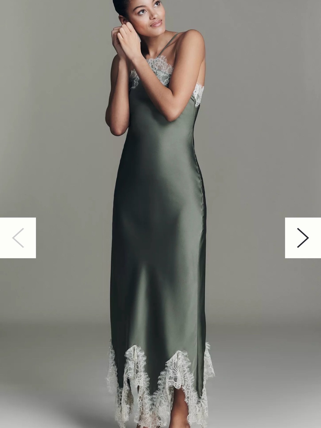 Anthropologie Rmn Slip Dress Seaweed Green